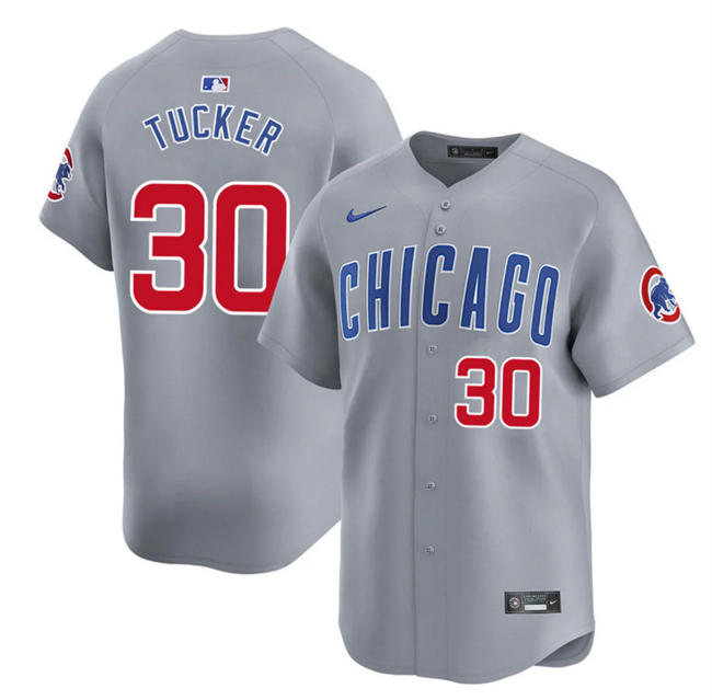 Men's Chicago Cubs ACTIVE PLAYER Custom Grey 2025 Limited Stitched Baseball Jersey Men's Chicago Cubs ACTIVE PLAYER Custom Grey 2025 Limited Stitched Baseball Jersey